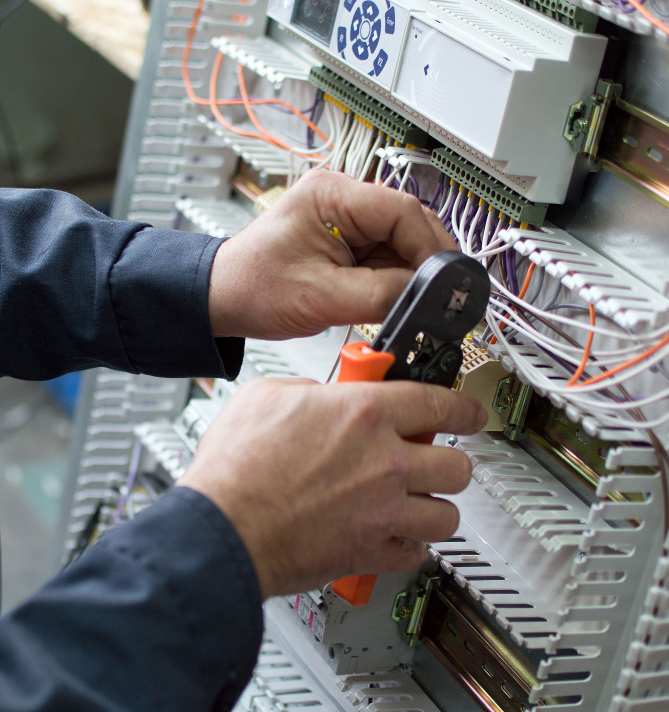 Man fixing the electrical box